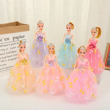 30cm Clássico Princesa Doce Menina Boneca Brinquedo de Noiva Linda Coroa de Boneca Festa de Casamento Traje de Menina de Presente de Aniversário