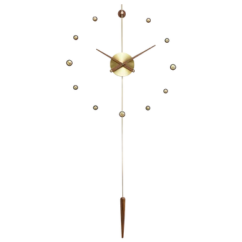 Criativo Espanha 3d Relógio de Parede de Metal dourado em Madeira de Nogueira Relógio de Pêndulo Sala de Arte, Assistir a Casa de Luxo Diy Relógios de Decoração de Casa de Gfit