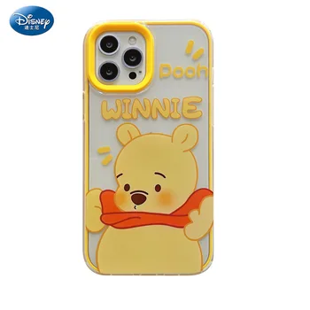 DISNEY Winnie the Pooh capa de Silicone para IPhone13 11 12Pro Xs Max iPhone 6 7 8 Plus Oficial Líquido de Silício 360 Completo Cove