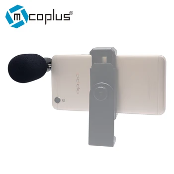 Mcoplus MIC-06 Telemóvel Microfone Mic Vídeo Para iPhone Samsung Smartphone com Vento Muff Mão F-mount Clipe Câmera do Telefone