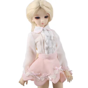[wamami] Para 1/4 BJD MSD Boneca Dollfie cor-de-Rosa Vestido de Lolita Blusa Branca Roupa