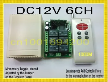 DC12V 6CH sem Fio Interruptor de Controle Remoto de Sistema Travados/Momentâneo/Alternar Ajustado adicionar controlador de Aprendizagem Botão 315/433MHZ