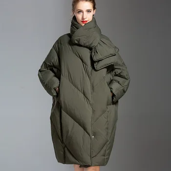 O coreano Moda para Baixo do Casaco Mulheres de tamanho grande inverno nova moda branca grossa pato oversize para baixo do casaco jaqueta para o inverno
