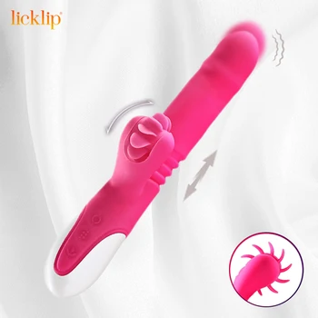 LICKLIP Língua Lambendo Swell Dildos Vibrador AV G-spot Tease Estimulador de Clitóris Massagem Adultos Brinquedos Sexuais Para as Mulheres