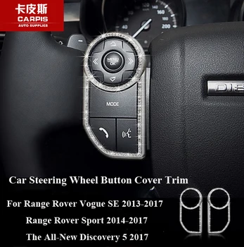 Carro do cromo Botão no Volante Capa Guarnição Adesivo Para o Range Rover Vogue SE 2013-2017 Range Rover Sport 2014-2017 Estilo Carro