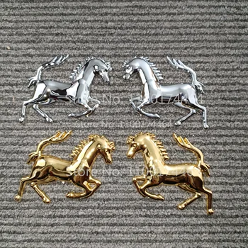2022 3D do Metal de Novos Adesivos de Ouro de Prata de Metal Inoxidável para o Cavalo Estilo de Cavalo Emblema Emblema de Carro portacenere portatile Etiqueta do carro