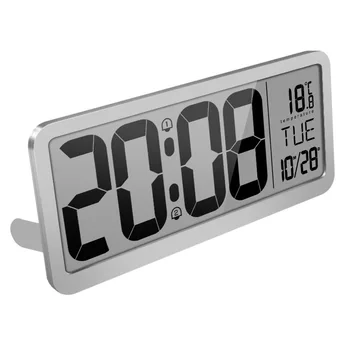 Relógio de parede da Série de 14 polegadas Digital Grande Jumbo de despertar Relógio Despertador, Display LCD Multi-Funcional de Luxo de Decoração de Escritório Secretária Preto