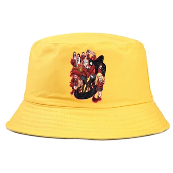 Kakegurui Twin Impressão Chapéu de Balde de Primavera Verão ao ar livre Chapéu de Sol para Homens e Mulheres, Folha de Cânhamo chapéu