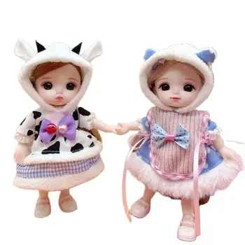 17cm Bonito BJD de Bonecas de Meninas Boneca Princesa Brinquedos Com Roupas, Sapatos, Cabelo Bonito, Casa de Boneca Acessórios