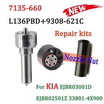 33801-4X900 33800-4X900 Common Rail Inyector Kit de Reparação de 7135-660 Bico L136PBD Válvula 621C para o Injetor EJBR03001D EJBR02501Z