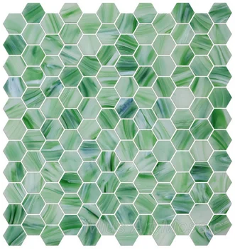 País do estilo verde fresca vidro mosaico de azulejos para o backsplash cozinha casa de banho da decoração de parede stiker