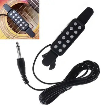 A Guitarra acústica de Captação de Som de 12 Buracos Microfone Portátil Abertura Livre Amplificador de alto-Falante com Clip para Guitarra Acústica