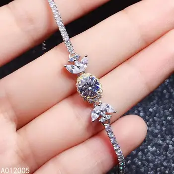 KJJEAXCMY Fina Prata Esterlina da Jóia 925 embutidos Mosang Diamante mulheres de mãos pulseira clássico suporte de detecção de