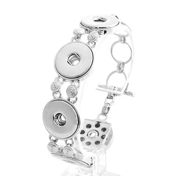 Novo 5 botões de metal, pulseira de redimensionável 20cm ajuste DIY 18MM snap botões de belo atacado jóias SG0093