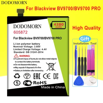 DODOMORN 605872 Bateria Para Blackview BV9700 Pro de Alta Qualidade +de Número de Rastreamento