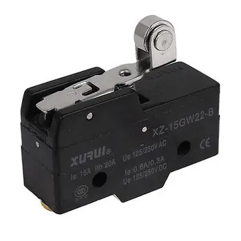 XZ15GW3-B Micro Interruptor de Limite Curto Rolo da Dobradiça do Braço de Alavanca SPDT Ação de encaixe Casa