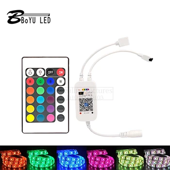 2pcs 24-chave WIFI controlador RGB colorido controlador de voz inteligente LED controlador 5-24 v 24-chave WIF televisão shell de um para um,