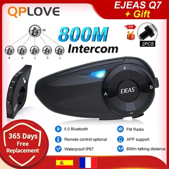 Q7 Bluetooth 5.0 intercom 2 segundos para rapidamente par 7 Pilotos sem Fios Impermeável Interfone Fones de ouvido Presente Moto ligar a lâmpada