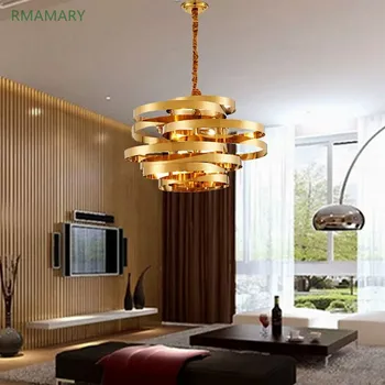 DIODO emissor de luz pendant Moderno da luz de aço inoxidável luxuoso design de arte tornado sala de estar, sala de jantar villa luminária 110-220V