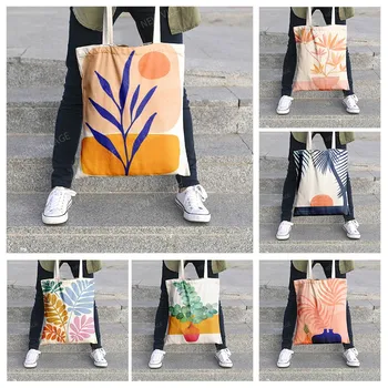 Lona bolsa de ombro organização de armazenamento de Bolsas, cosméticos, viagens saco de Mulheres Compras bolsa em Tecido nórdicos boho grocerie