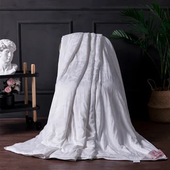 luxo Modal de seda consolador cobertor 180*220 cm colcha de Folhas de dom colcha de capa de edredão de verão, de inverno grande artesanal tampa de cama