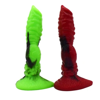 silicone animal lobo dildo colorido, verde, azul, vermelho realista cão pênis brinquedos sexuais para as mulheres lésbicas atado dildos sex shop