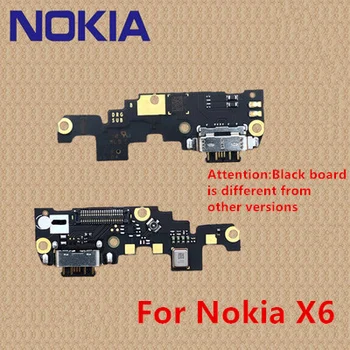 100% Original Nokia X6 Preto OEM da Placa de Porta de Carregamento da Placa do PWB de Carregamento USB Dock Para Nokia X7 6.1 7 .1 7 PLUS Para Nokia 6 7