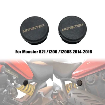 Ajuste Para Ducati Monster 821 MONSTRO 1200 /1200 2014-2016 2015 Motocicleta Quadro Buraco capas Plug Quadro de Conjunto de Tampa Preta