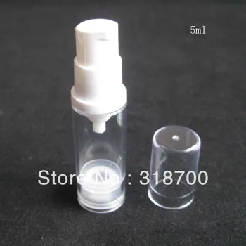 50 x 5ml Vazio Reutilizável Airless garrafa de plástico, bomba de creme de garrafa de vácuo frasco de loção de cosméticos e embalagens