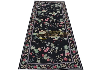 Aubusson costurado a Mão Oriental Praça Tapetes Concluída artesanais Bordado Colorido Floral Quarto de Carpetes Tapetes do Corredor