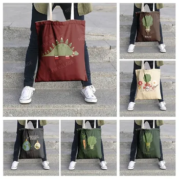 Lona bolsa de ombro organização de armazenamento de Bolsas, cosméticos, viagens saco de Mulheres Compras bolsa em Tecido de desenhos animados kawaii grocerie