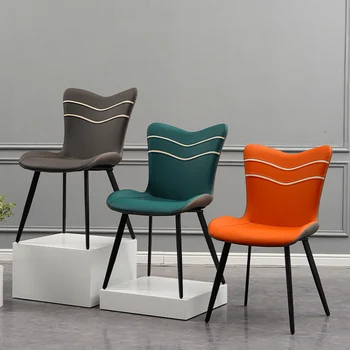 O Nordic Light Luxo Cadeira De Jantar De Casa Moderna Ferro Simples Arte De Espessamento Encosto De Cadeiras Para Pequenos Espaços De Negociação Secretária Vida Fezes