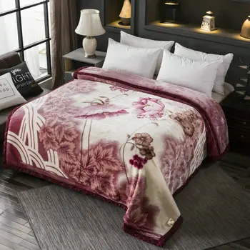 Alherff marca Outono inverno cobertores para camas duplas camadas macio cobertor Raschel quente veludo tampa de cama multi tamanho pesado