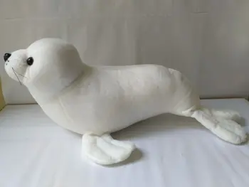 grande nova de Pelúcia leão-marinho brinquedo de pelúcia branco de alta qualidade leão marinho boneco de presente de aniversário cerca de 60cm
