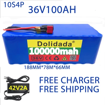 100% Original 36V da bateria 10S4P bateria 100Ah pack 1000W bateria de alta potência 42V 100000mAh bicicleta elétrica Ebike BMS+42V2A Carregador