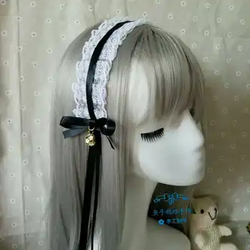 Estilo japonês MACIO Adorável Lolita Branco do Laço de Limpeza COS Cocar de Vida Diária KC Arco Bell Faixas de Cabelo Simples Faixa de Cabelo