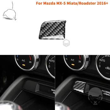 Para Mazda MX-5 Miata Roadster de Fibra de Carbono de Armazenamento do Centro de Botão Tampa do Interruptor de Guarnição Adesivo de 2016+ MX5 ND Interior de Acessórios para carros