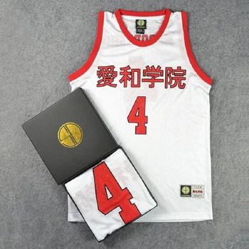 BG basquete camisolas Aiwa 4 MOROBOSHI jersey Exterior sportswear formação cultura Hip-hop, branco, vermelho