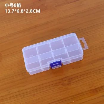 8Grids Ajustável Plástico Jóias Esferas de Armazenamento de Caixa de Caso Recipiente Organizar Para o Ofício de Exibição de Jóias Boxs de Suprimentos