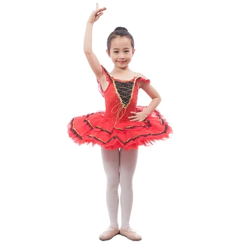 Novo Incrível Vermelha Espanhola Ballet Dança Tutu Mulher/Criança Estágio De Desempenho/Concorrência Traje Meninas Bailarina Lantejoulas Vestido Tutu