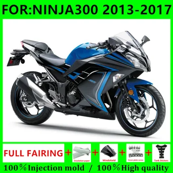 Novo ABS Moto Carenagem kits de Ajuste para ninja 300 ninja300 2013 2014 2015 2016 2017 EX300 ZX300R carenagens conjunto de kit de azul, preto