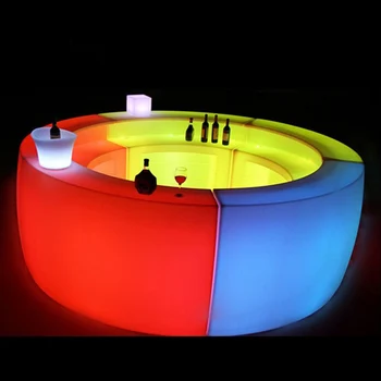 Novo LED de grande combinação luminosa de alta mesa redonda outdoor luminoso do DIODO emissor de mobiliário criativo impermeável balcão de bar