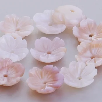 Cor-de-rosa madrepérola esculpida flor shell cordão Prateado Flor central do furo de 1mm de diy, moda Jóias,vendidos 6pcs/monte