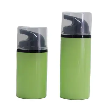 80 ML de plástico verde airless frasco de loção com preto airless bomba ,tampa transparente para o creme/soro/loção/fundação usando