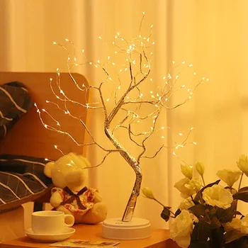 Novo 108 Noite do DIODO emissor de Luz da Árvore de Fio Tabela Lâmpada de Mesa Para Sala de Casamento, Decoração para uma Festa de Fogos de artifício de Decoração de Árvore de Lâmpada