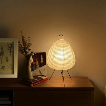 Papel de Abajur de Trabalho de Decoração de Luz Eco-Friendly Luzes da Noite posto de Leitura, Luzes de Design Japonesa Akari Wabi-sabi Yong TableLamp
