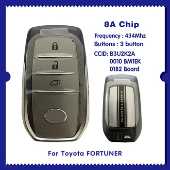Para a Toyota FORTUNER 3Button Remoto Inteligente-chave 433.92 MHZ FCC ID :B3U2K2A/0010 BM1EK/0182 Conselho CN007281