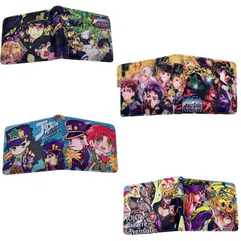 Anime Jojo Bizarra Aventura Cosplay PU Impressão de Curtas Carteira Titular do Cartão Bolsa da Moeda do Saco de Dinheiro de Presente