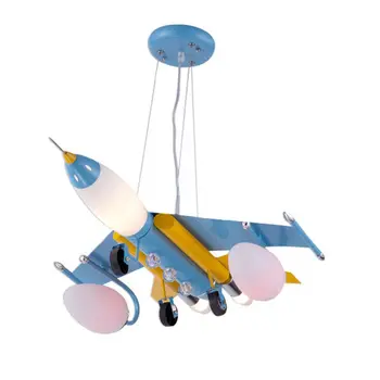 Ferro Avião da Sala do Menino Hanging Lamp Criativo Quarto do Miúdo Pingente Luz do Quarto do Bebê Cartoon Pingente de Lâmpadas