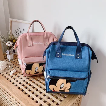 Minnie do Mickey de Disney saco de fraldas mamãe senhora de saco mochila multifuncional de viagem mochila de grande capacidade de desenhos animados da moda mãe saco